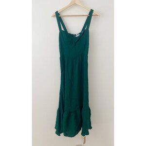 NWT Reformation Celestia Midi Dress Emerald Green Christmas Holidays